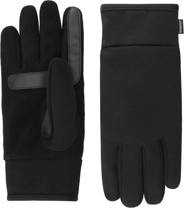 isotoner Men’s Tech Stretch Touchscreen Texting Double Lined Cold Weather Gloves