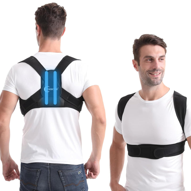 Paskyee Posture Corrector for Women and Men, Adjustable Back Brace for Neck, Shoulder, and Upper Back Pain Relief, Back Straightener for Clavicle