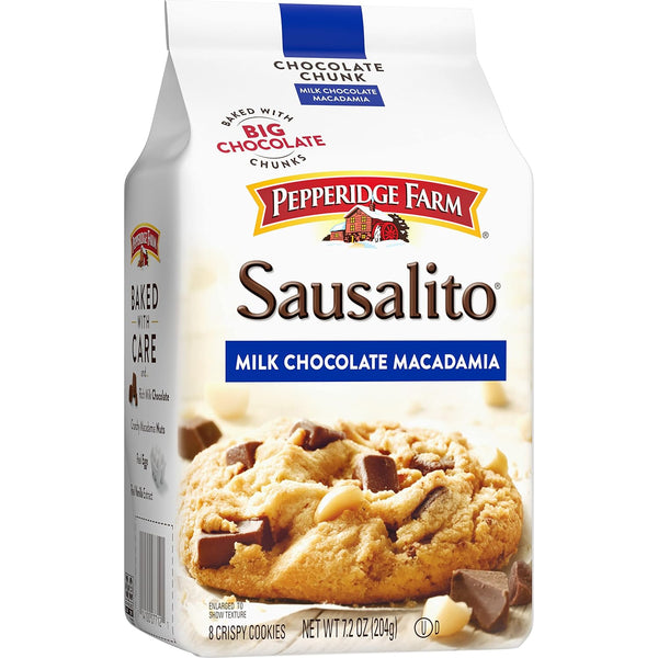 Pepperidge Farm Sausalito Crispy Milk Chocolate Macadamia Nut Cookies, 7.2 OZ Bag (8 Cookies) Milk Chocolate Macadamia 7.2 Ounce (Pack of 1)