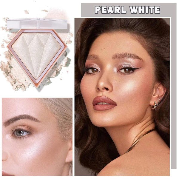 Face White Highlighter Makeup Palette Shimmer Contour Powder Waterproof Long-Lasting, Brightens Face Complexion Contour Illuminator Highlighters