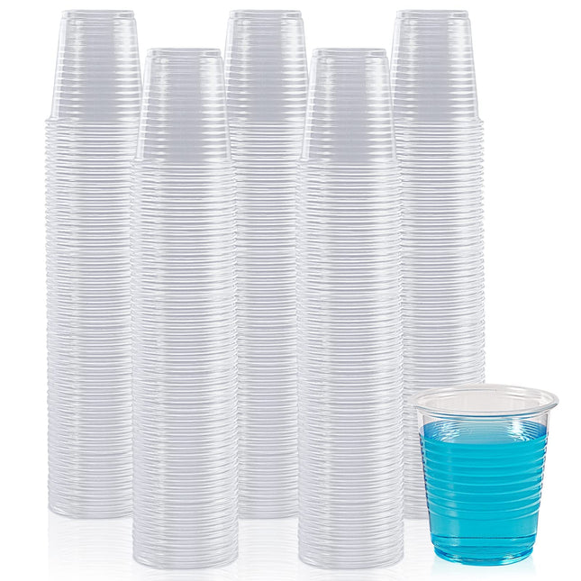Lilymicky 500 Pack 3 Oz Clear Plastic Small Disposable Bathroom Cups, Multi-Use 