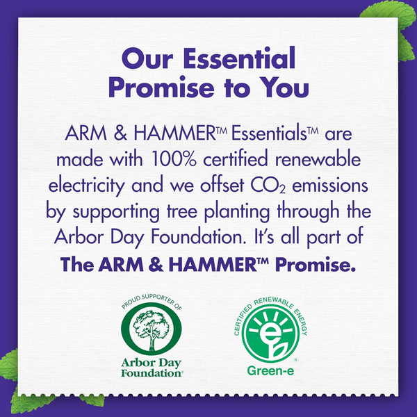 ARM & HAMMER Essentials Fluoride-Free Toothpaste, Whitening + Activated Charcoal Toothpaste, 4 Pack of 4.3oz Tubes, Clean Mint, 100% Natural