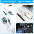 3 in 1 Short Charger for Apple Watch - Portable Charging Cable USB C & USB a Compatible with Iwatch Series Ultra 2/SE 2/10/9/8/7/6-1, Iphone 16/15
