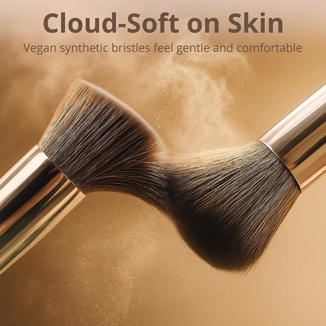 BEAKEY Vegan Makeup Brush Set: Soft Synthetic Brushes for Foundation & Eyeshadow