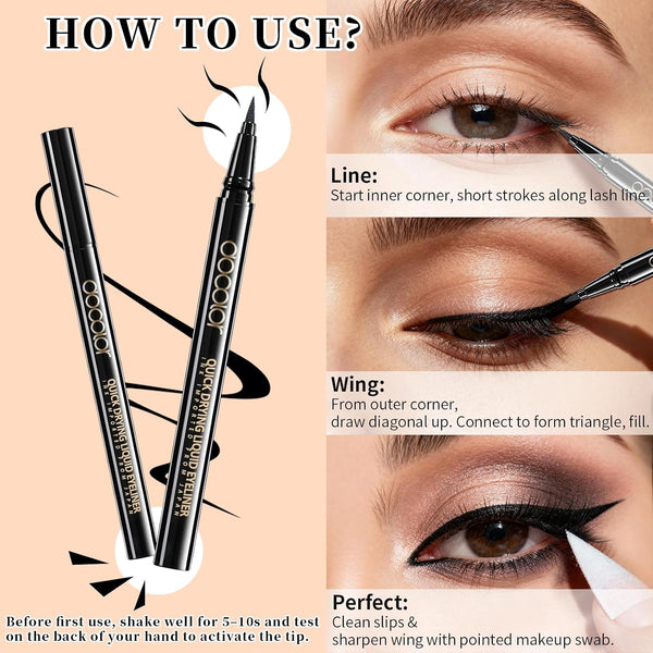 docolor Waterproof Eyeliner Pen Super Slim Precise All Day Black Eyeliner Liquid Professional Makeup Liquid Eye Liner Pencil for Women 1 Count