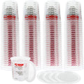 Custom Shop/TCP Global Full Case of 100 Quart (32oz) Paint Mixing Cups with 50 Lids - Cups are Calibrated with Multiple Mixing Ratios (1-1) (2-1)