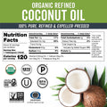 Viva Naturals Refined Coconut Oil, 16 fl oz – Expeller-Pressed, USDA Organic, Neutral Flavor & Aroma, Ideal for Cooking, Baking, Hair & Skin