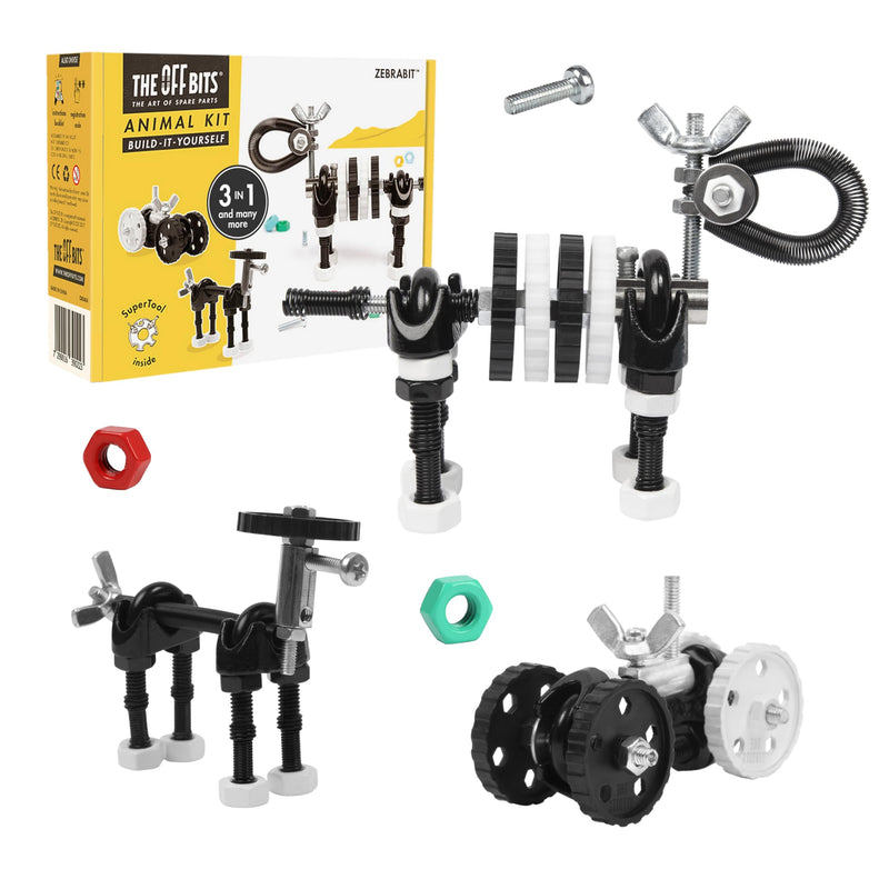 The off Bits Build Your Own Zebra Robot Model, Gift Ideas, STEM Building Toy for Kids 6-9+, Educational Engineering Kit, Construction & Creative