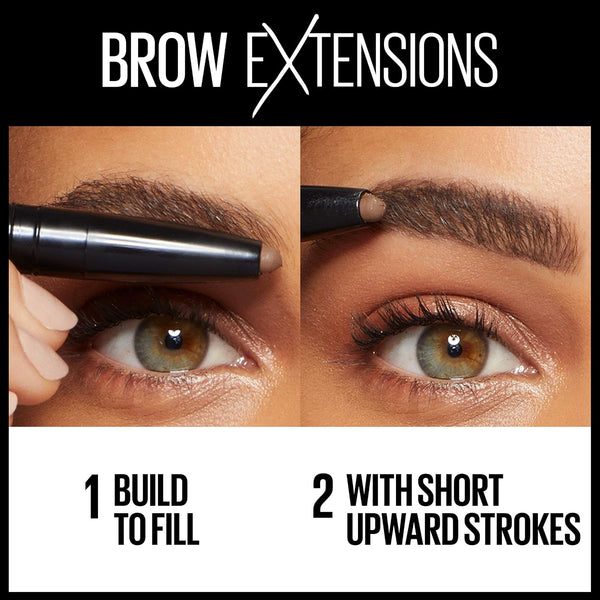 Maybelline Brow Extensions Fiber Pomade Crayon Eyebrow Makeup, Soft Brown, 1 Count 255 SOFT BROWN 0.01 Ounce (Pack of 1)