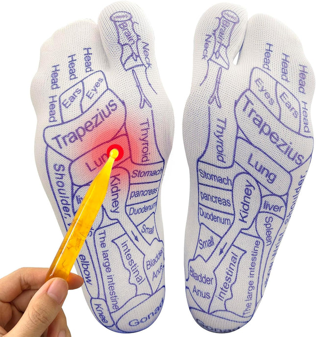 Acupressure Reflexology Socks Physiotherapy Massage Relieve Tired Feet Reflexology Socks with Massage Tools for Women an