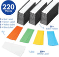 50 Pack "C" Channel Magnetic Label Holders 1X3 with 100 White Card Inserts, 50 Clear Plastic Protectors and Bonus 20 Colorful Cardstock Inserts in