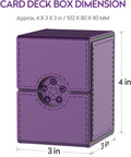 Purple Deck Box for MTG Cards, Trading Card Storage Box with 2 Dividers per Holder, Holds up to 110 Cards
