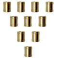 ECUDIS 10 PCS Lamp Pipe Brass Coupling 0.6 Inch Long 1/8 IP for Lamp Rod and Light Fixture Assemlby or Repair Lamp Tube Threaded Locknuts