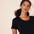 Amazon Essentials Women's Regular-Fit Short-Sleeve Crewneck T-Shirt, Multipacks Crew Neck Pack of 2 Large Black