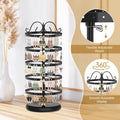 MODOWEY Rotating Earring Holder Organizer Stand, 5 Tier Metal Tree Display for Women Vendors, 220 Holes Adjustable Jewelry rack for Stud Hoop