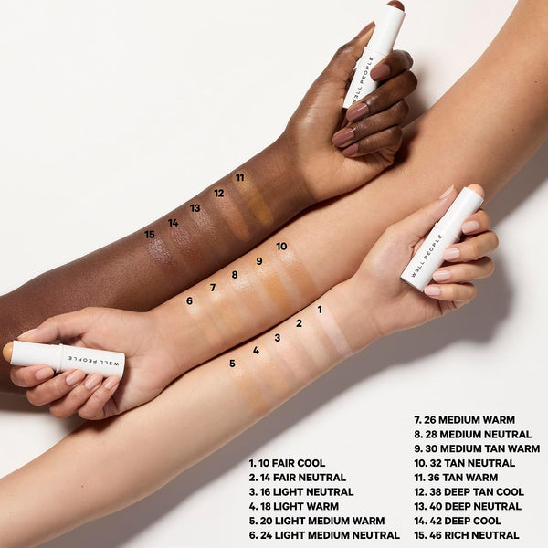 Well People Supernatural Complexion Stick Foundation + Concealer, Buildable, Light-To-Medium Coverage, Soft Matte Finish, Lightweight + Hydrating,