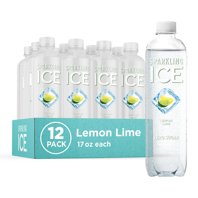 Sparkling Ice, Lemon Lime Sparkling Water, Zero Sugar Flavored Water, with Vitam