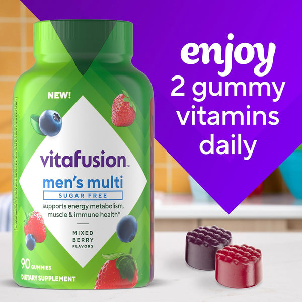 Vitafusion Sugar Free MenÃ¢ÂÂS Multi Daily Gummy Multivitamins, Supports Energy Metabolism, Muscle and Immune Health (1), Mixed Berry Flavors,