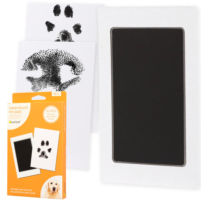 Pearhead Pet Clean-Touch Ink Pad, Medium/Large, Black Ink Pad for Cats or Dogs, 