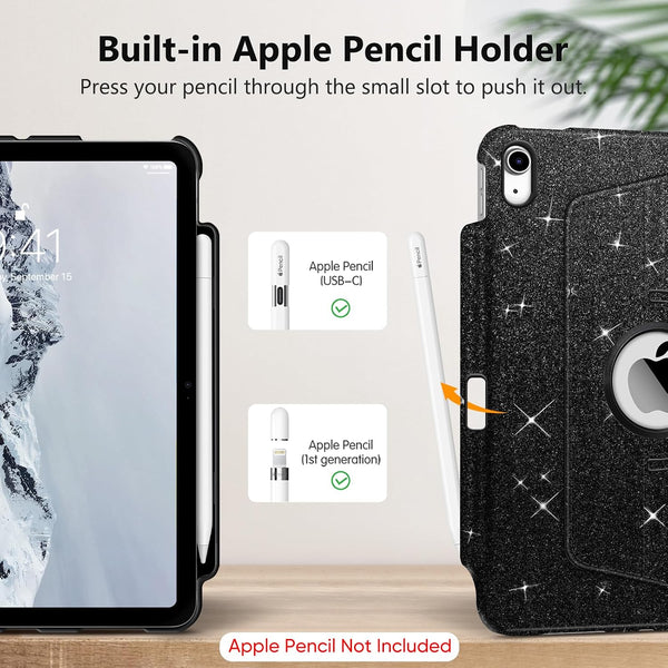 Fintie Rotating Case for iPad (A16) 11th Gen 11-inch, iPad 10th Gen 10.9" | 360° Swivel Stand, Portrait & Landscape Viewing, Shockproof Cover with