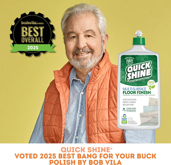 Quick Shine Multi Surface Floor Finish 27Oz, 2Pk | Cleaner & Polish to Use on Hardwood, Laminate, Luxury Vinyl Plank LVT, Tile & Stone | Safer