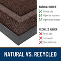 OLANLY Front Door Mat Outside 29.5x17, All-Season Heavy-Duty Rubber Doormat Dark Brown Classic Border Rectangular 29.5" x 17"