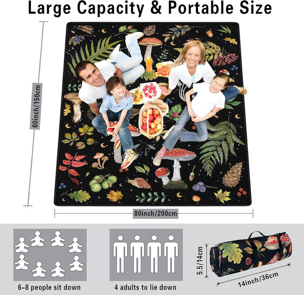 Supfitness Extra Large Picnic Blankets Waterproof Foldable (60 "x 80") Beach Blanket Waterproof Sandproof,3-Layer Thicking Mat Outdoor Packable