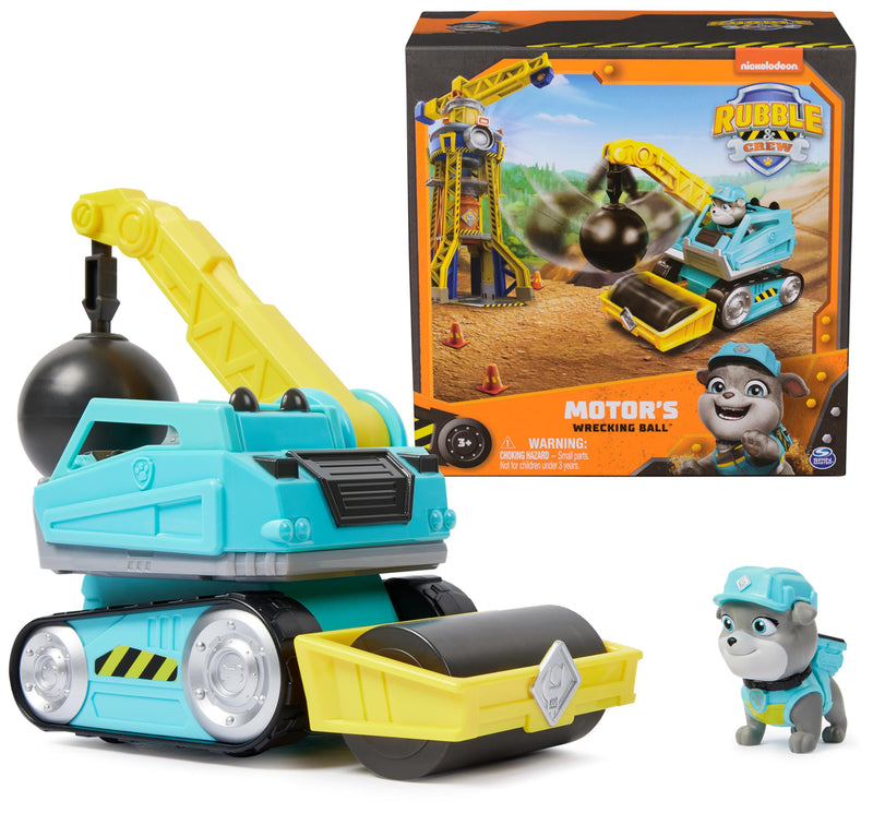 Rubble & Crew, Motor’s Wrecking Ball Toy Truck with Action Figure and Movable Construction Toys, Kids Toys for Ages 3 and Up Motor's Wrecking Ball