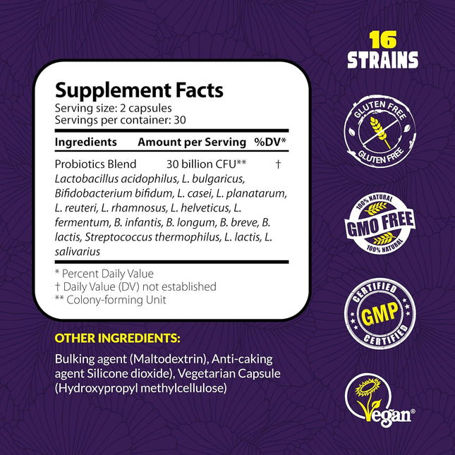 Nutrizing Sugar Free Probiotic Gummies for Women & Men - Fruit Flavored Chewable
