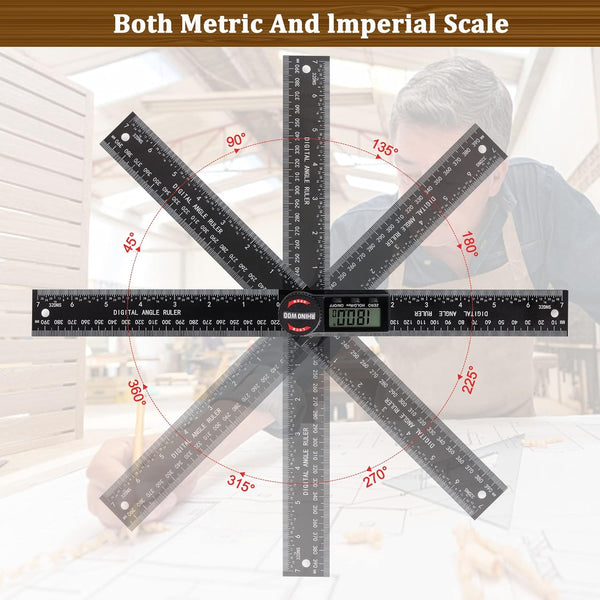 Digital Angle Finder Protractor, Angle Finder Ruler with 7Inch/200Mm, Angle Measuring Tool for Woodworking/Carpenter/Construction/Diy