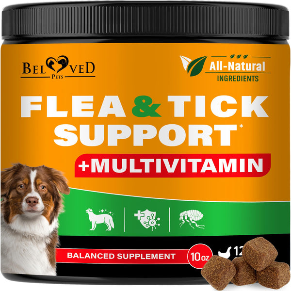 Flea and Tick Prevention Chewable Pills for Dogs - Revolution Oral Flea Treatment for Pets & Complex Multivitamin -Natural Pest Control & Defense