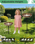 10" Small Metal Bird Bath with Stake, Outdoor Birdbath for Garden 10 "diameter, 1.6" depth