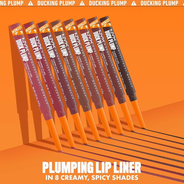 NYX PROFESSIONAL MAKEUP Duck Plump Plumping Lip Liner, Matte Pencil with up to 10HR Wear, Subtle Touch (Deep Nude Lip Liner)