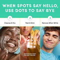 Dots for Spots Acne Pimple Patch For Face, Fast Acting, Translucent Hydrocolloid Zit Pimple Patches that Unclog Pores, Korean Skincare, Vegan,