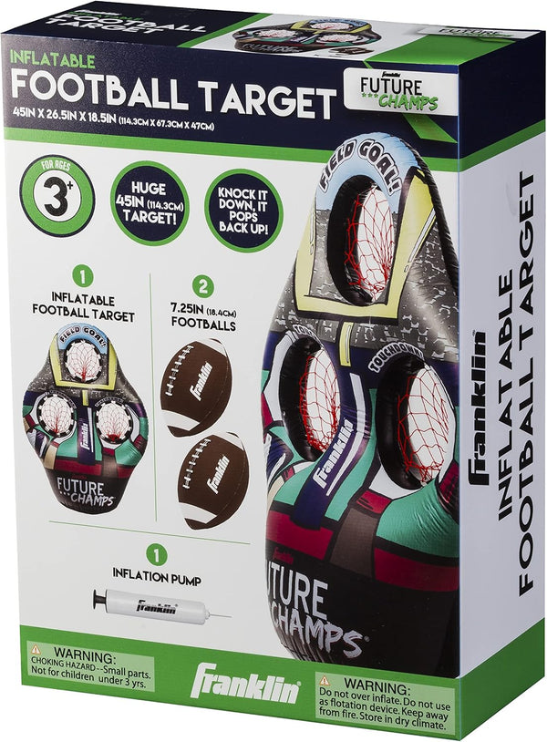 Franklin Sports Kids Football Target Toss Game - Inflatable Throwing Target Toy with Soft Mini Footballs - Fun Kids Sports Game