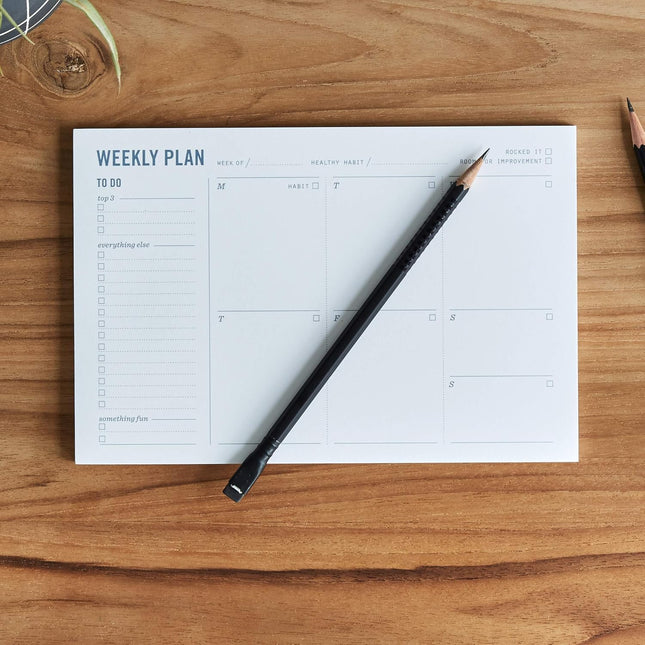 Two Tumbleweeds Weekly Planner Pad - Undated 6X9" Weekly To-Do List Notepad with