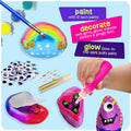 Dan&Darci Kids Rock Painting Kit - Glow in the Dark - Arts & Crafts Gifts for Boys and Girls Ages 6-12 - Craft Activities Kits - Creative Art Toys