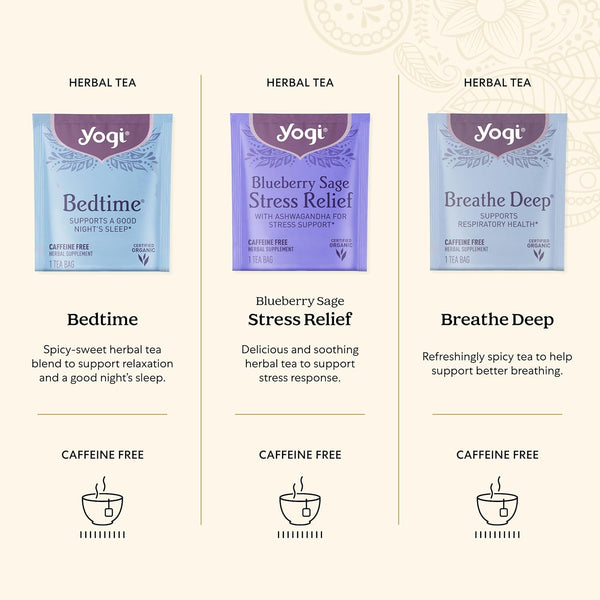 Organic Sampler Gift Box-5 Tea Bags per Flavor (45 Tea Bags)-Delicious Wellness Immunity Teas-9 Herbal Teas-Caffeine-Free Tea Variety Pack-Tea