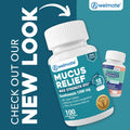 WELMATE Guaifenesin 1200 mg Mucus Relief, Maximum Strength, 100 Count | Extended-Release Expectorant Tablets, 12 Hour Chest Congestion Relief,