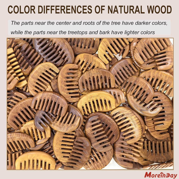 Wooden Comb, Wide Tooth Comb for Scalp Massage & Distribute Oils | No Statics Green Sandalwood Scalp Comb, Reduce Hair Loss Caused by Static, with