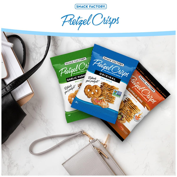 Snack Factory Pretzel Crisps Variety Pack, Individual 1.5 Ounce (Pack of 24) Variety Pack Single Serve 1.5 Ounce (Pack of 24)