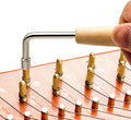 16pcs Gold Tuning Pin with L-shape Wrench Gooseneck Hammer Lever | With Dust-free Cloth,Widely for Lyre Harp, Zithers, Harpsichord Dulcimer, and