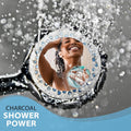 SHOWER BOUQUET Loofah-Charcoal Bath-Sponge XL-Color-4-Pack Extra-Large 75g Charcoal Blue, Green, Purple & Red