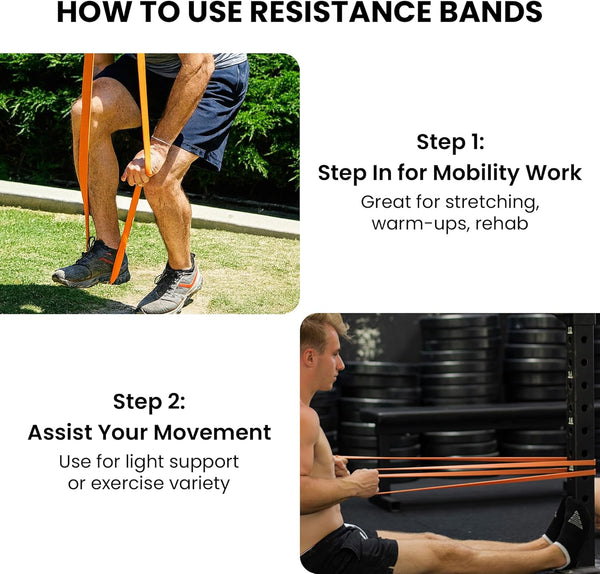 Functional Fitness Pull up Assist Resistance Bands | Heavy Duty Exercise Bands for Powerlifting, Mobility, and Stretching | Travel Friendly