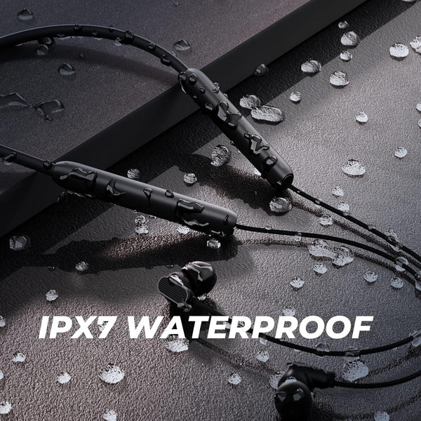 N18 Neckband Bluetooth Earbuds, Wireless Bluetooth 5.2 Headphones with Microphone, Ultra-Lightweight Comfort, IPX7 Waterproof, Deep Bass Strong