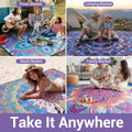 Lightweight Waterproof 60X80'' Picnic Blankets Huge anti Sand Packable Beach Grass Park Matt Fold up Camping Tent Rug for inside Summer Camp