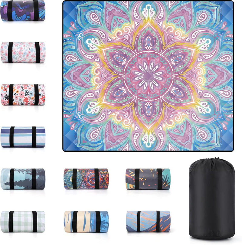 Picnic Blankets 60X80 Beachy Blanket Excersize Yogamat with Bag Womens Mens Travel Kit Camping Needs RV Decorations Long Car Road Trips Organizers