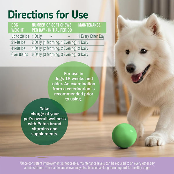 PetNC Natural Care Hip and Joint Soft Chews for Dogs, 90 Count - 27591 90 Count (Pack of 1) All Dogs