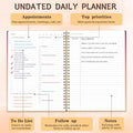 DOURA Undated Daily Planner with Hourly Schedule - Aesthetic Spiral To do List Notepad to Easily Organize Your Work Tasks and Appointments -