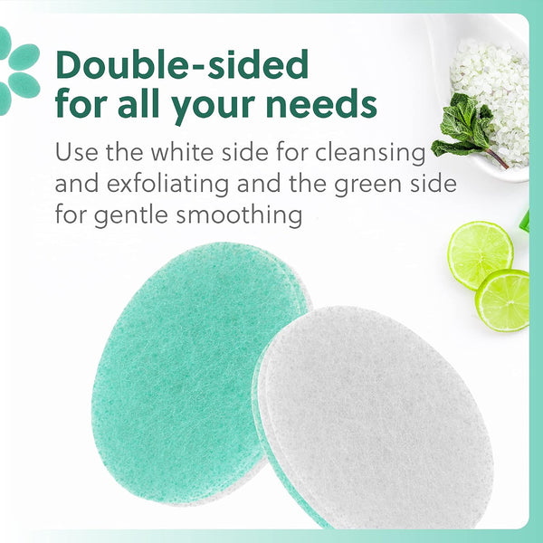 Impresa Double-Sided Body Sponge - White & Blue, Pack of 6 - Deep Exfoliation & Body Scrub Pad - Dual-Sided Design - Gentle Facial Cleanse & Face